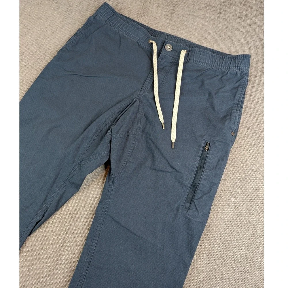 Vuori Pants Mens Blue Ripstop Climber Stretch Drawstring Utility Hike - Approx L